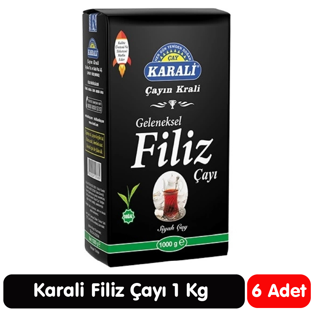 Karali Geleneksel Filiz Siyah Çay 1 Kg 6 Paket