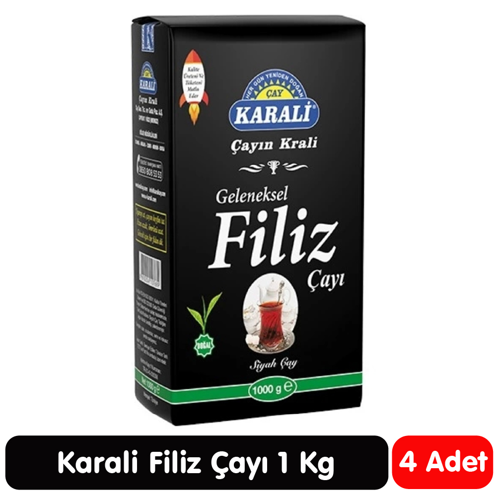 Karali Geleneksel Filiz Siyah Çay 1 Kg 4 Paket