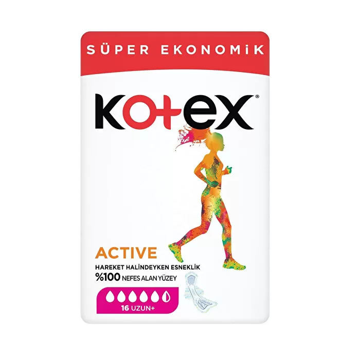 Kotex Active Dörtlü Ped Uzun 16 Adet