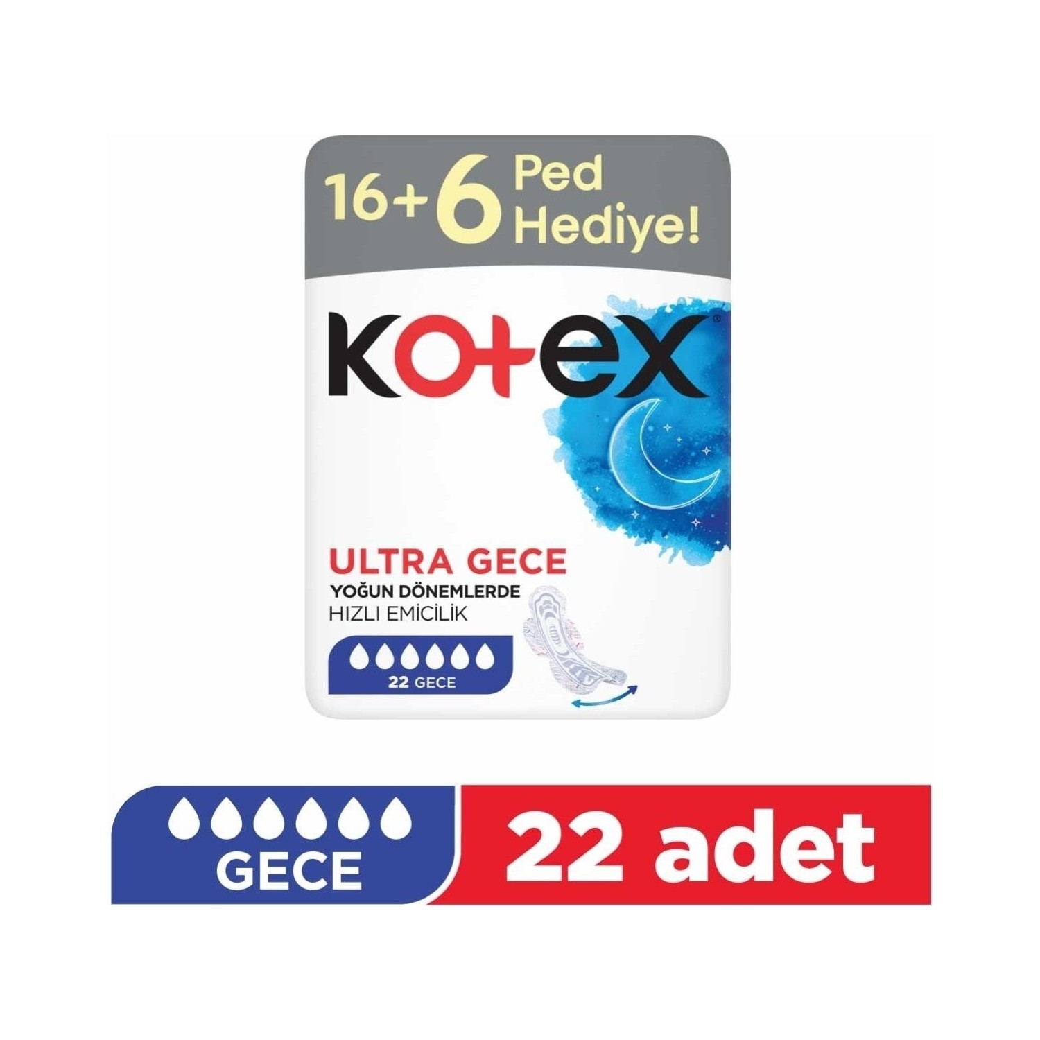 Kotex Ultra Gece Dev Eko Ped 22x2 44 Adet