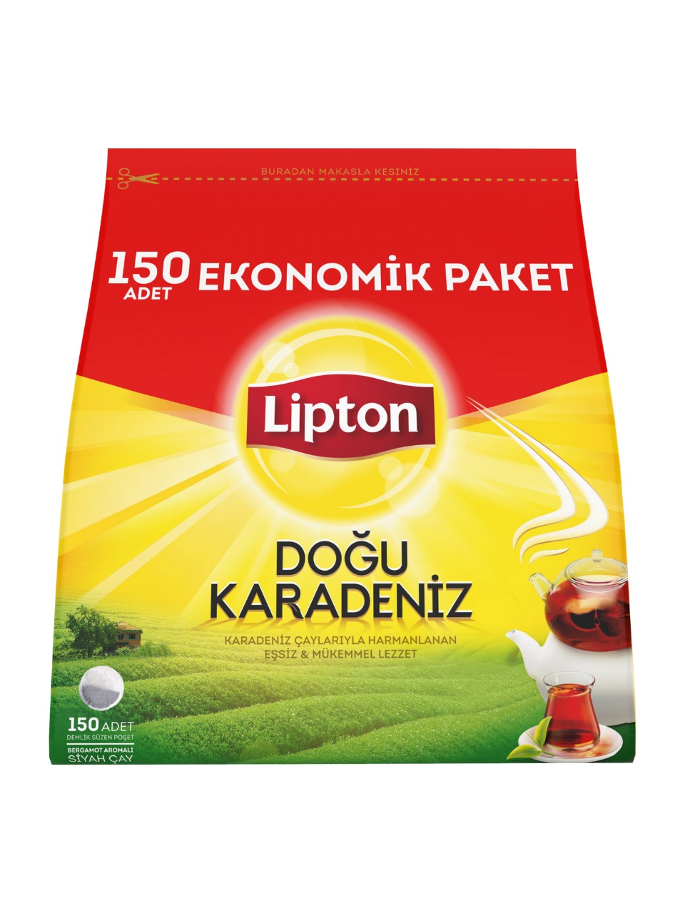 Lipton Doğu Karadeniz Demlik Poşet Çay 150 Adet 3 Paket