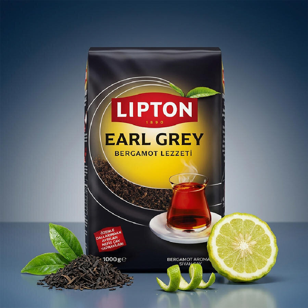Lipton Earl Grey Bergamot Aromalı Siyah Çay 1 Kg 4 Adet