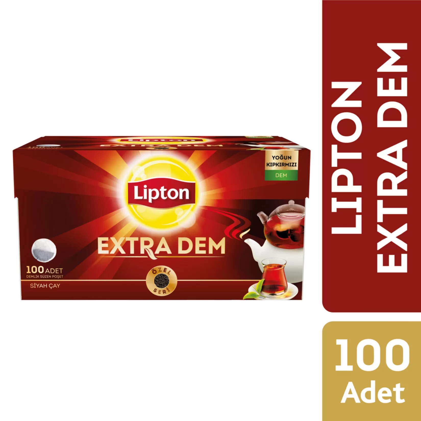 Lipton Extra Dem Demlik Poşet Siyah Çay 100'lü 2 Paket