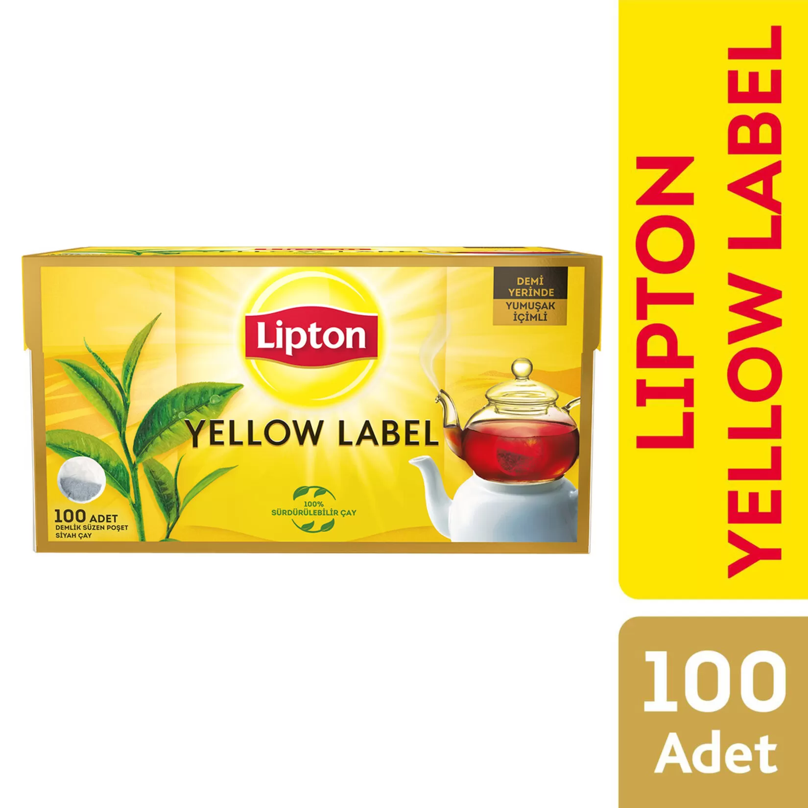 Lipton Yellow Label Demlik Poşet Çay 100'lü 10 Paket