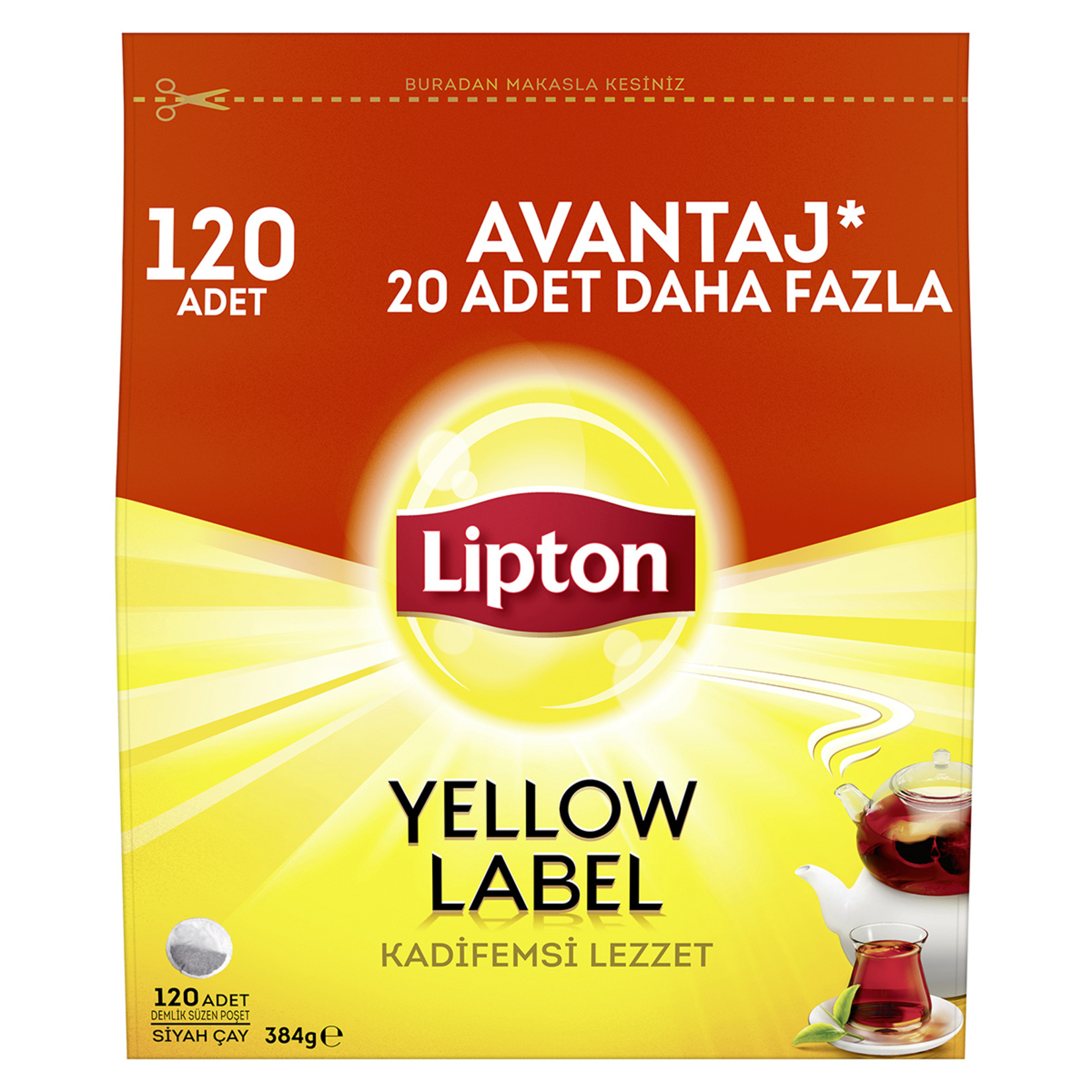 Lipton Yellow Label Demlik Poşet Çay 120 Adet 5 Paket