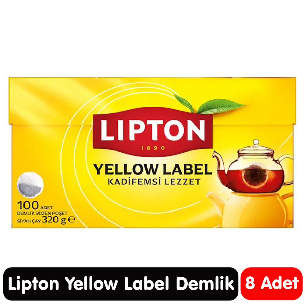Lipton Yellow Label Demlik Poşet Çay 100 Adet 8 Paket