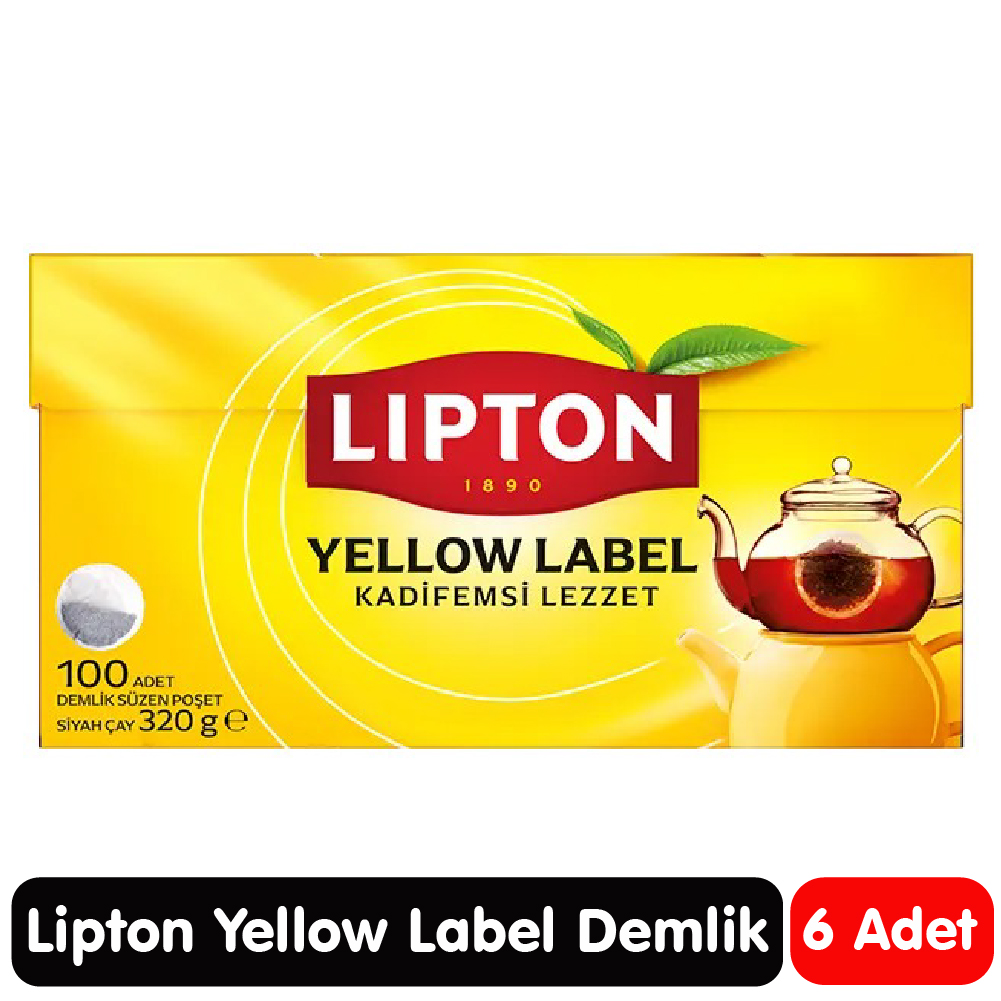 Lipton Yellow Label Demlik Poşet Çay 100 Adet 6 Paket