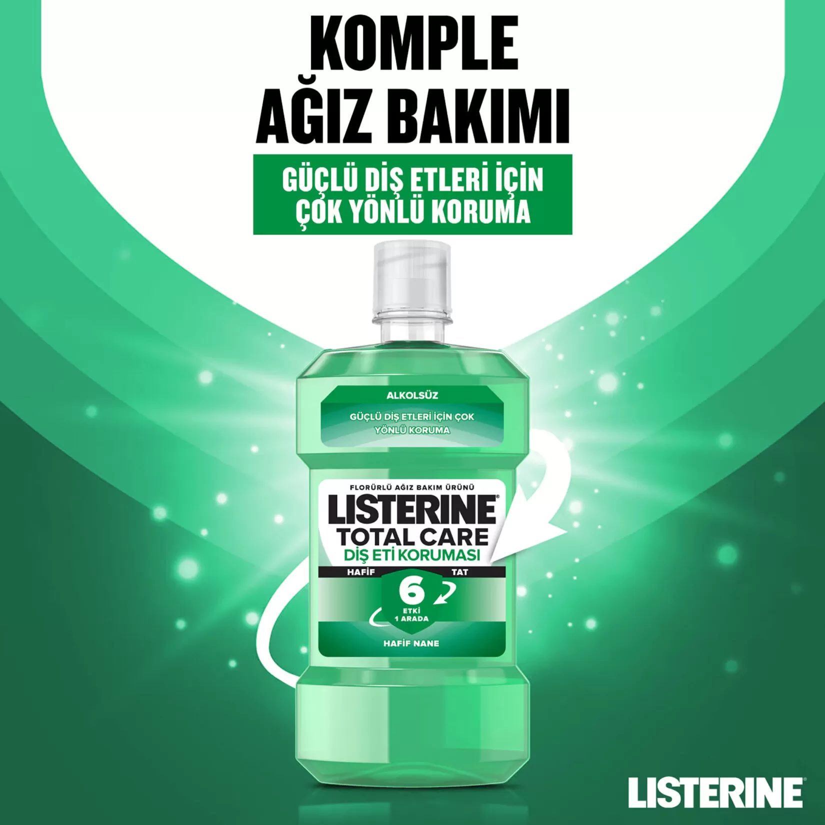 Listerine Diş Ve Diş Eti Koruması Hafif Tat Alkolsüz Ağız Bakım Suyu 500x4 2000 Ml Listerine Diş Ve Diş Eti Koruması Hafif Tat Alkolsüz Ağız Bakım Suyu 500x4 2000 Ml
