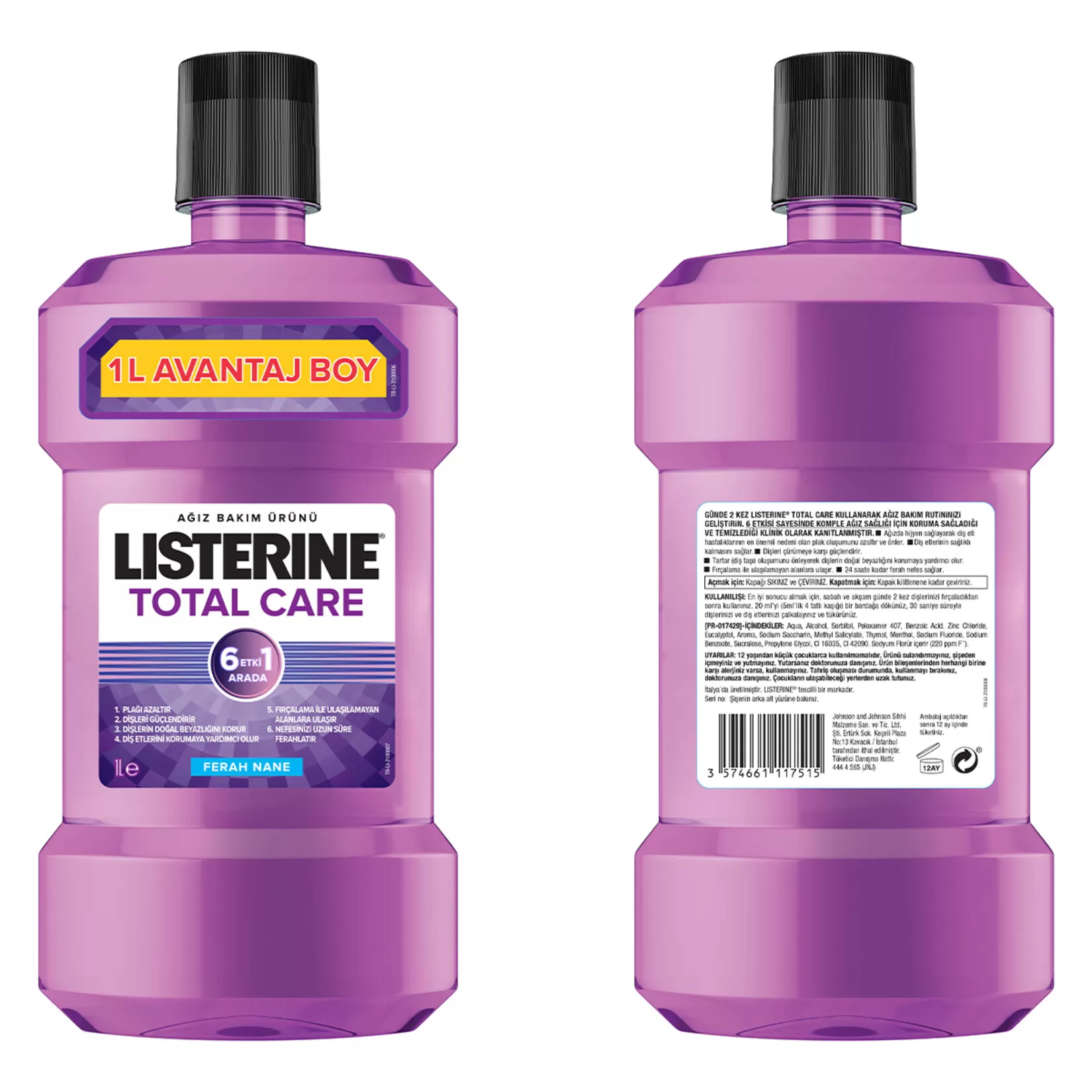 Listerine Total Care Ağız Bakım Suyu 1000x4 4000 Ml