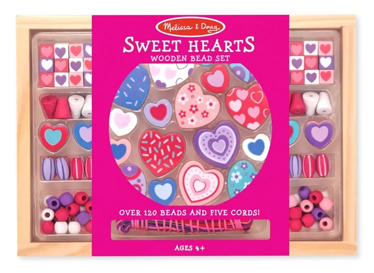 Melissa & Doug Ahşap Boncuk Dizme - Tatlı Kalpler