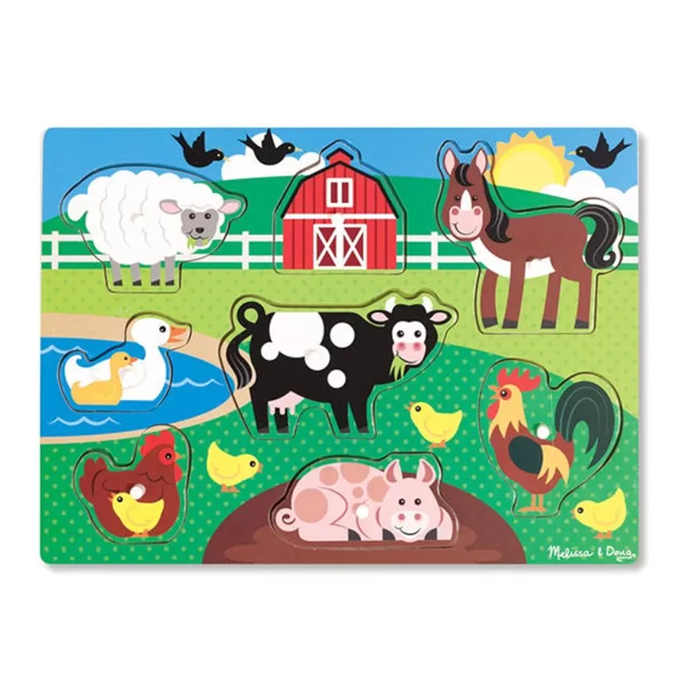Melissa & Doug Ahşap Tutmalı Yapboz-Çiftlik