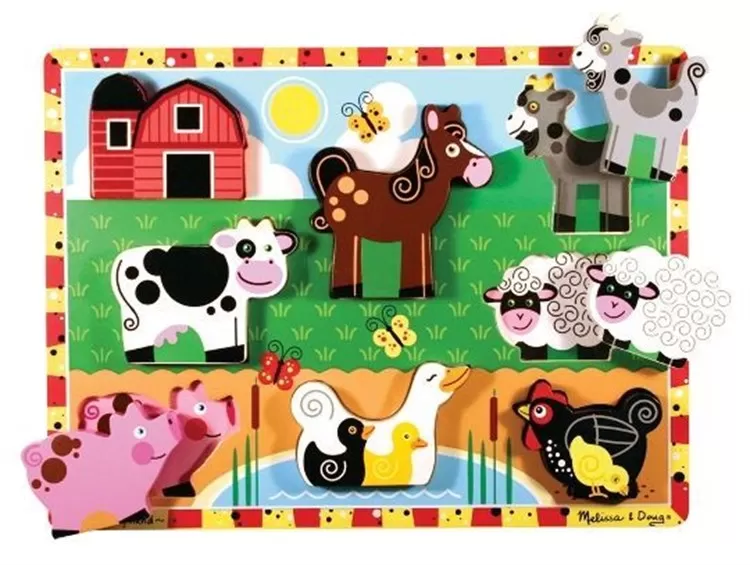 Melissa & Doug Ahşap Tombul Yapboz -Çiftlik