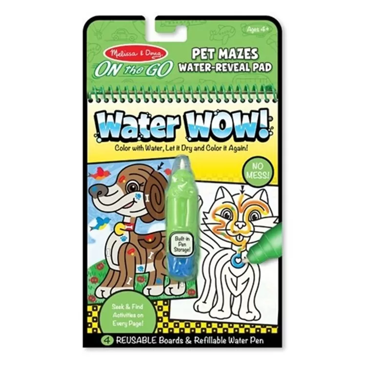 Melissa & Doug Water Wow! Su ile boyama kitabı - Evcil Hayvanlar