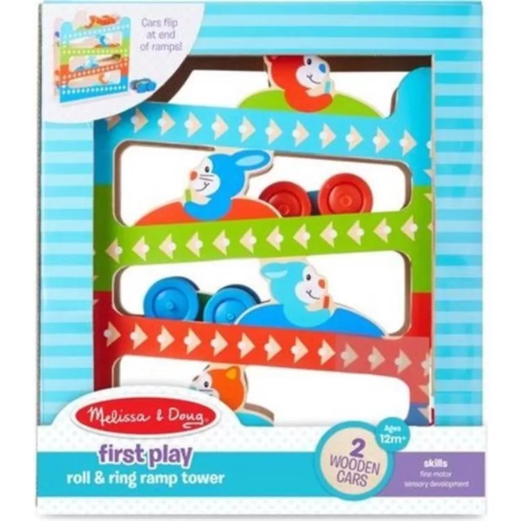 Melissa&Doug Ahşap Araç Rampa Kulesi- Zilli Kaydırma