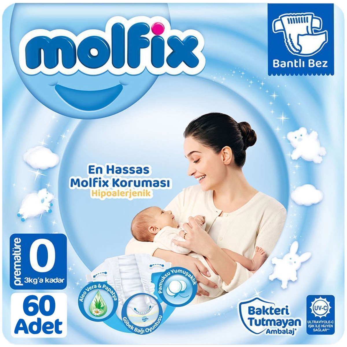 Molfix 0 Beden Prematüre Bebek Bezi 30x2 60 Adet