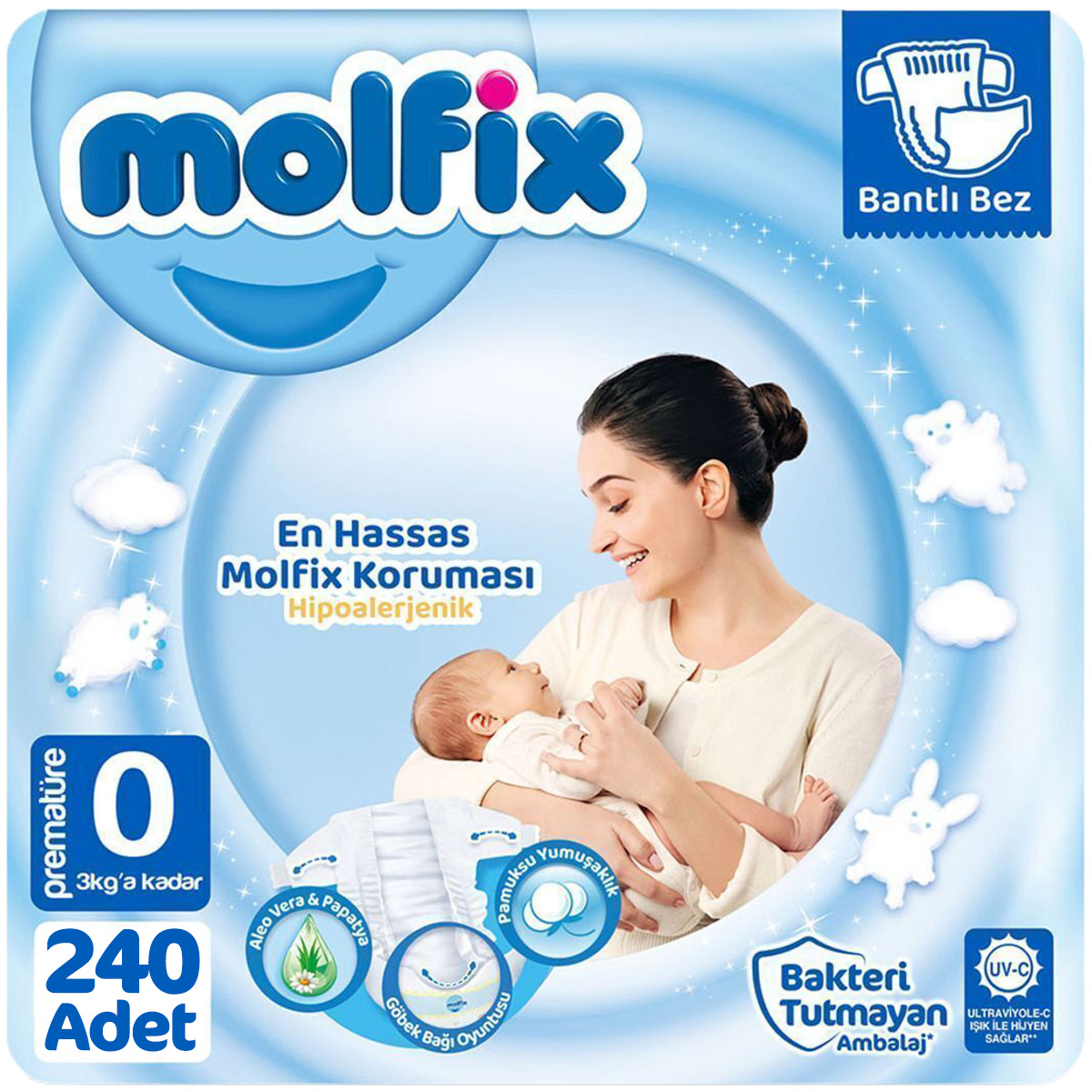 Molfix 0 Beden Prematüre Bebek Bezi 30x8 240 Adet