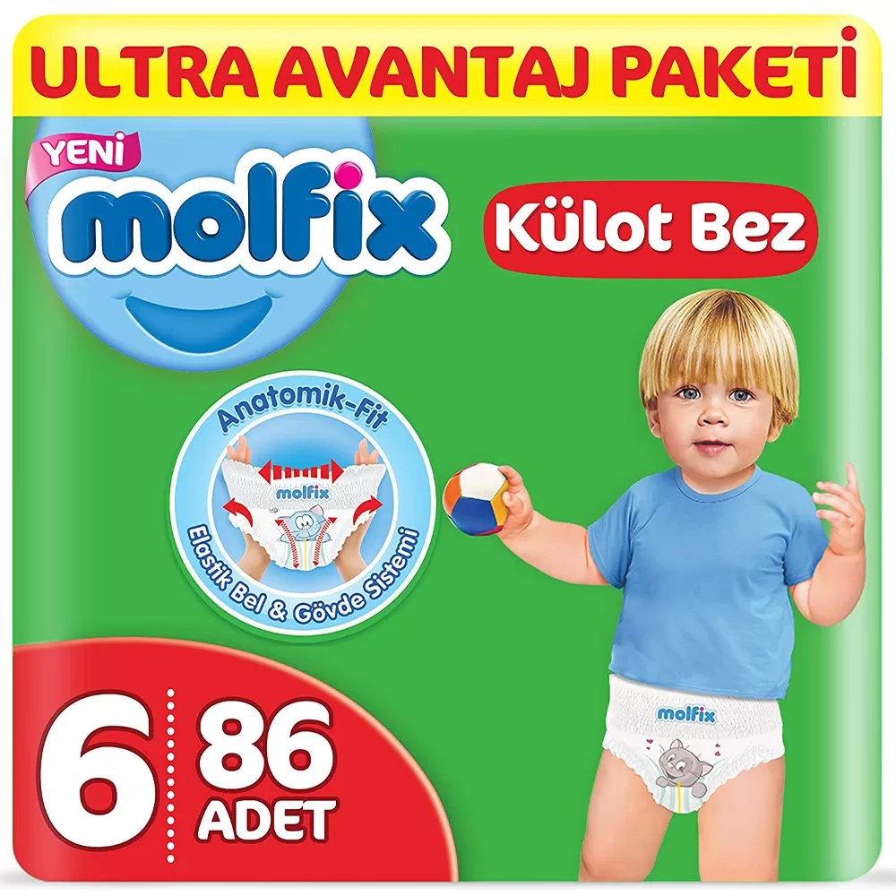 Molfix Bebek Bezi 6 Beden Külot Bez Ultra Avantaj Paketi 86 Adet