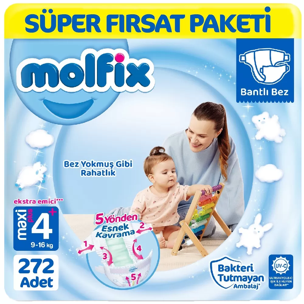 Molfix Bebek Bezi 4+ Beden Süper Fırsat Paketi 68x4 272 Adet