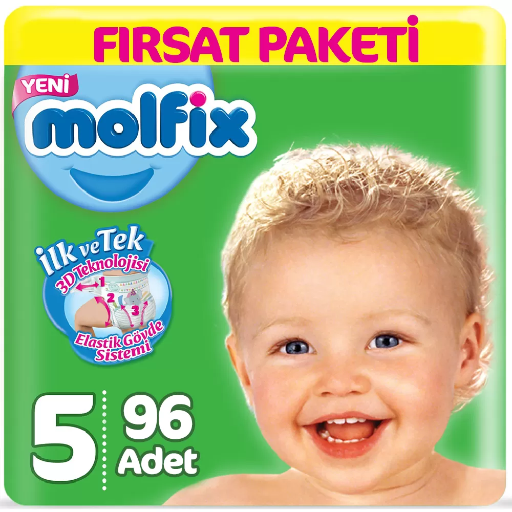 Molfix Bebek Bezi 5 Beden Fırsat Paketi 11-18 Kg (2*48) 96 Adet