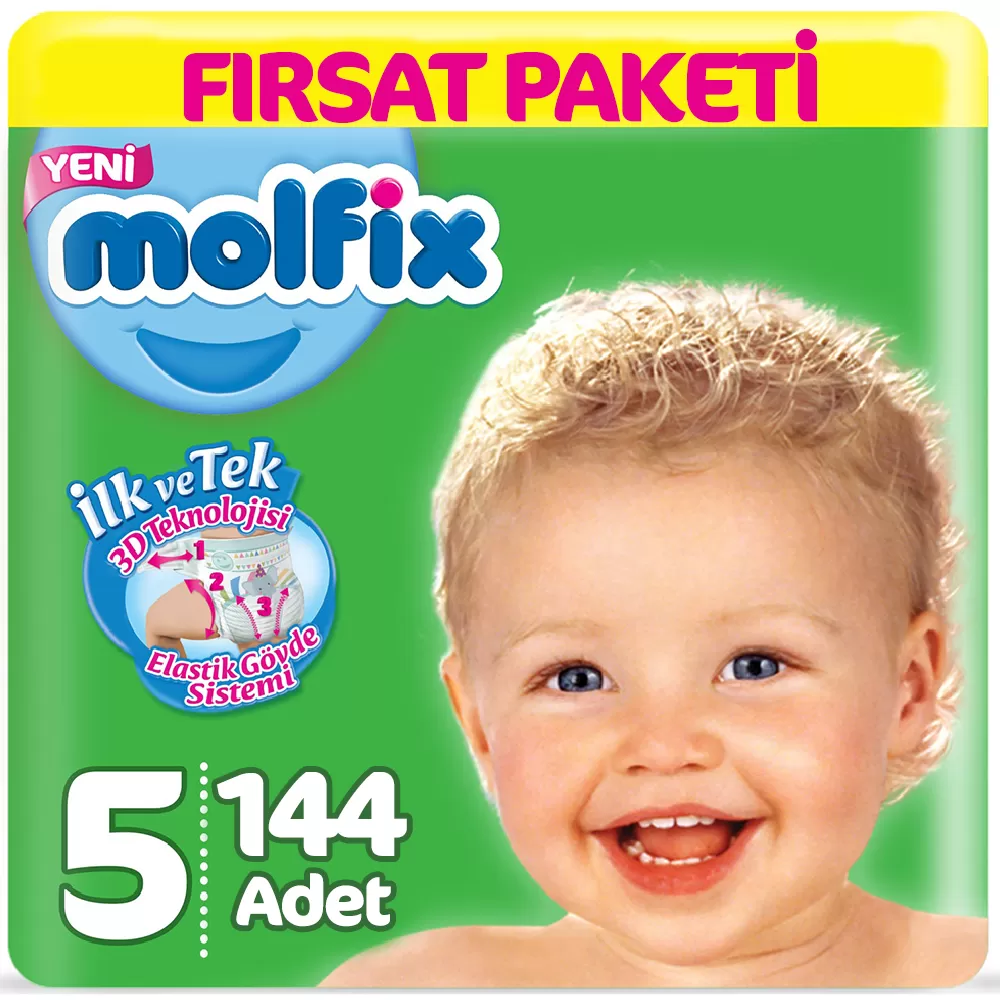 Molfix Bebek Bezi 5 Beden Fırsat Paketi 11-18 Kg (3*48) 144 Adet