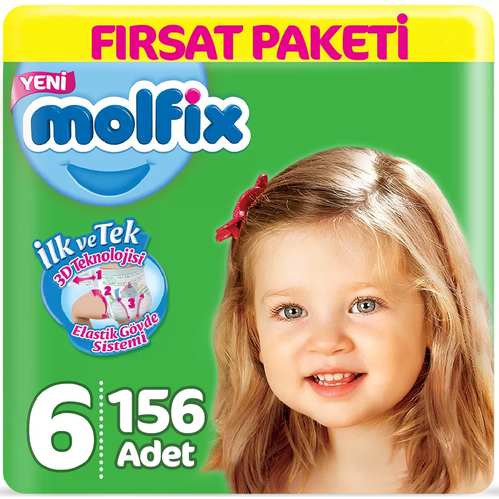 Molfix Bebek Bezi 6 Beden Fırsat Paketi 15+ Kg (4*39) 156 Adet