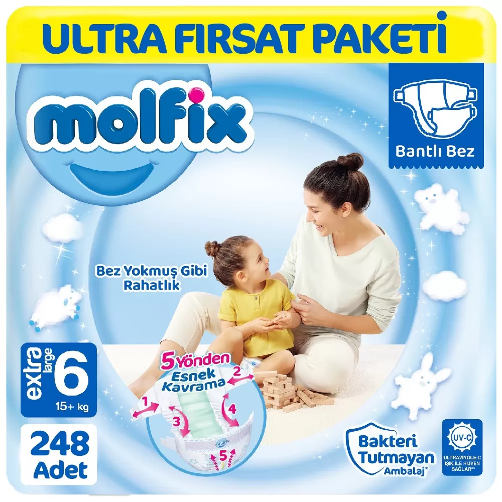 Molfix Bebek Bezi 6 Beden Ultra Fırsat Paketi 62x4 248 Adet