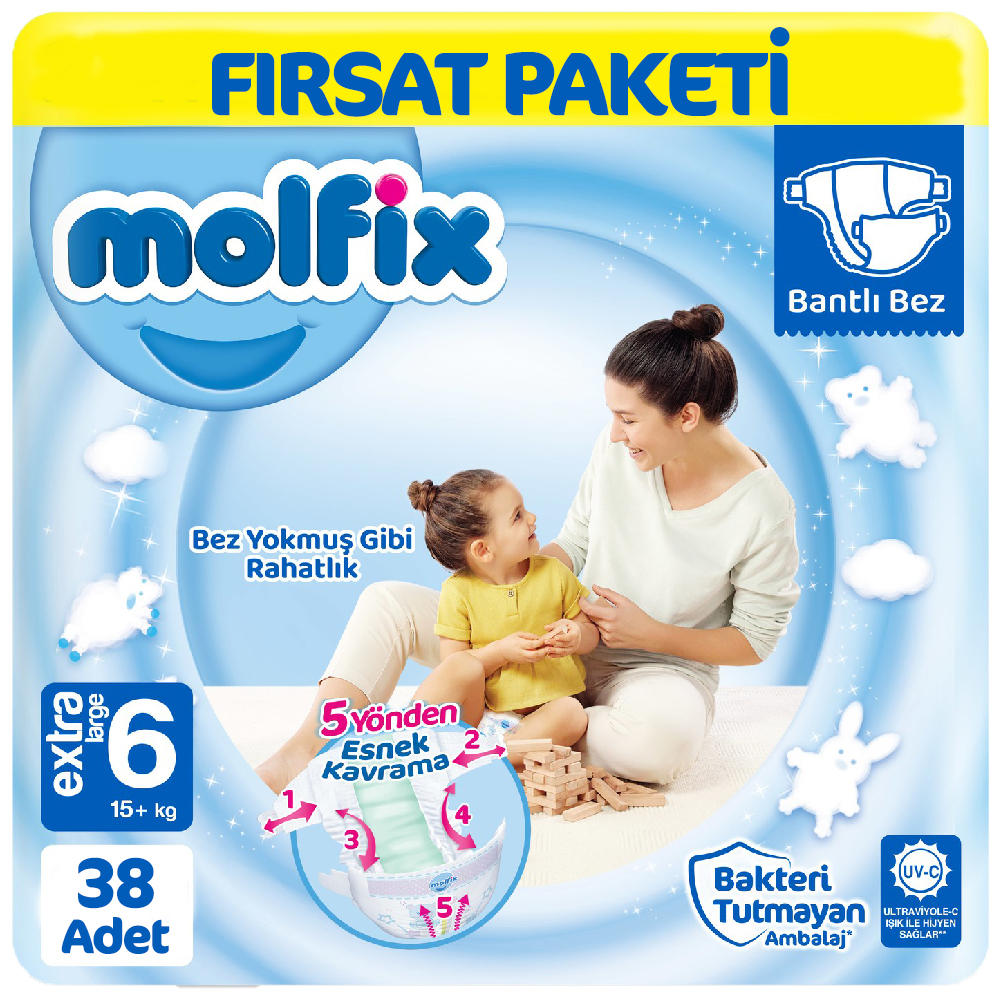 Molfix Bebek Bezi 6 Beden  Fırsat Paketi 38 Adet