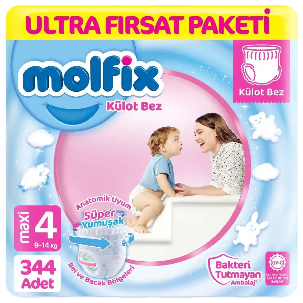 Molfix Külot Bebek Bezi 4 Beden Ultra Fırsat Paketi 86*4 344 Adet