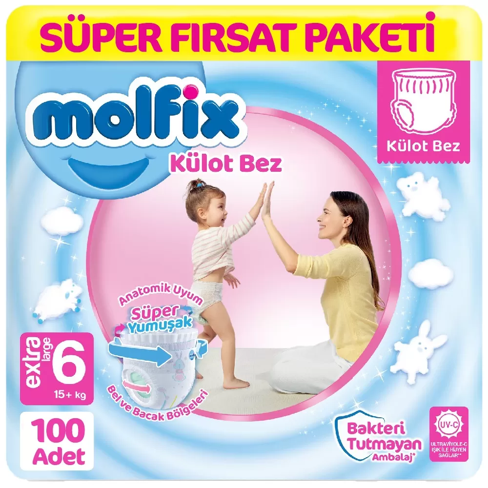Molfix Külot Bebek Bezi 6 Beden Süper Fırsat Paketi 50x2 100 Adet