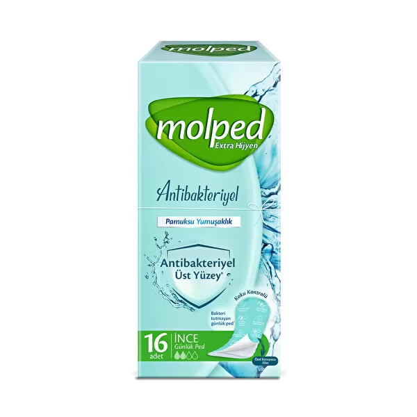 Molped Antibakteriyel Günlük Ped İnce 16x4 64 Adet