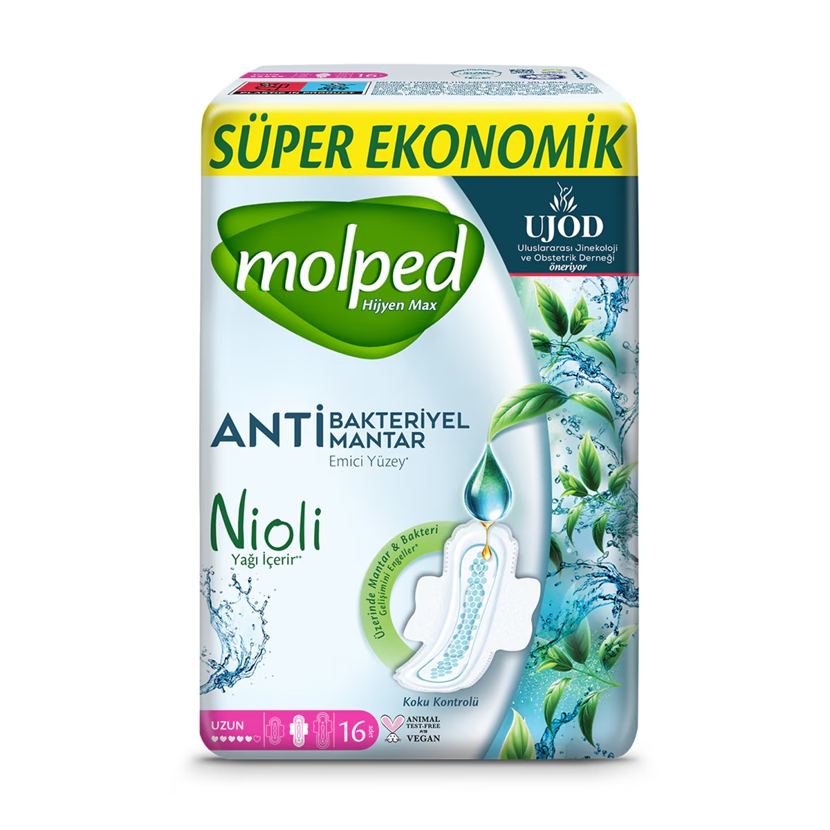 Molped Hijyen Max Uzun Ped Süper Ekonomik Paket 16x6 96 Adet