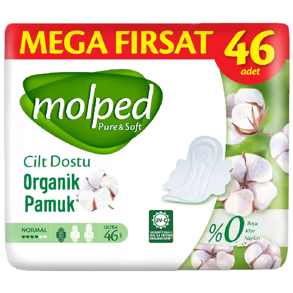 Molped Pure Soft Hijyenik Ped Normal Mega Fırsat 46'lı