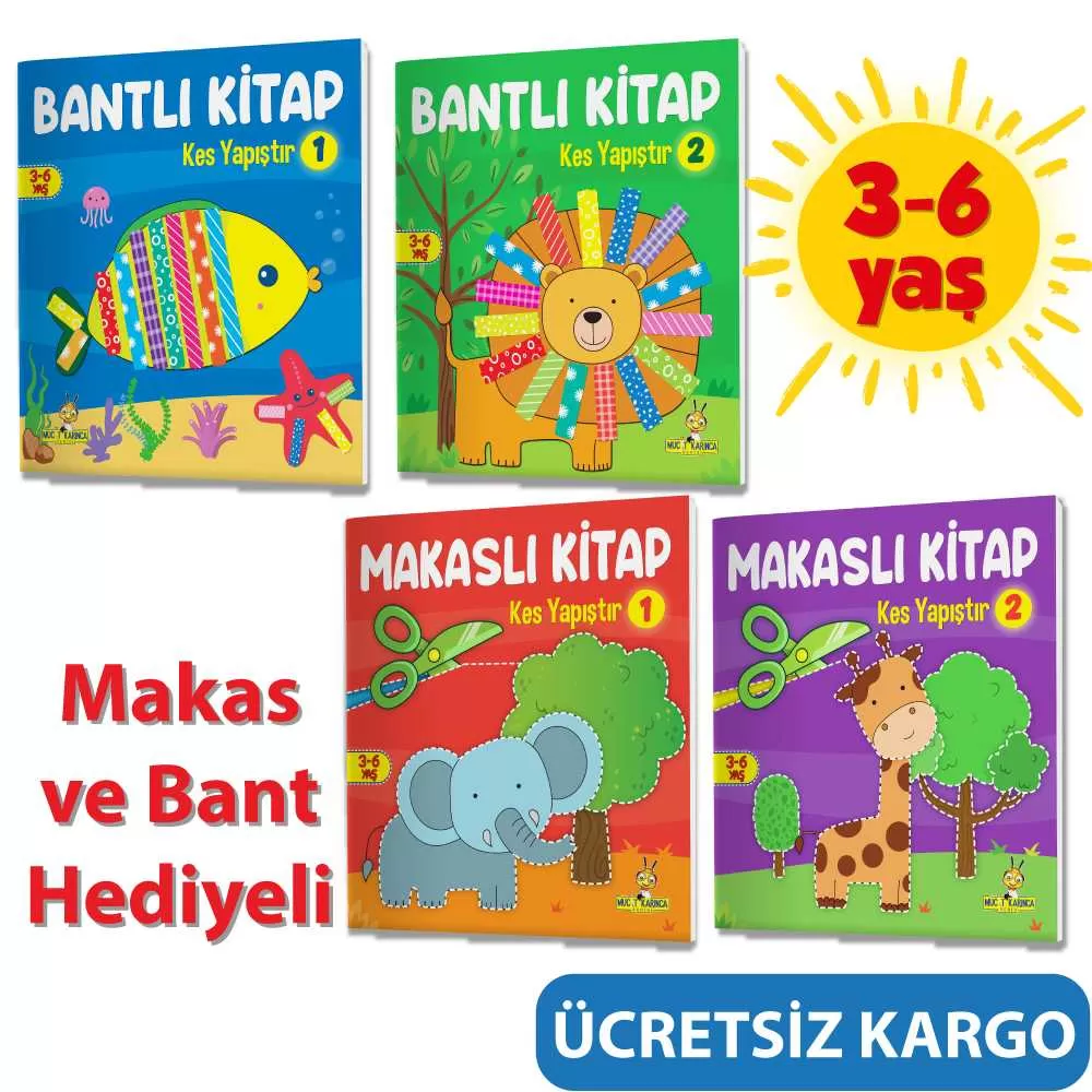 Mucit Karınca Kes Yapıştır Serisi El Becerileri Seti 3-6 Yaş