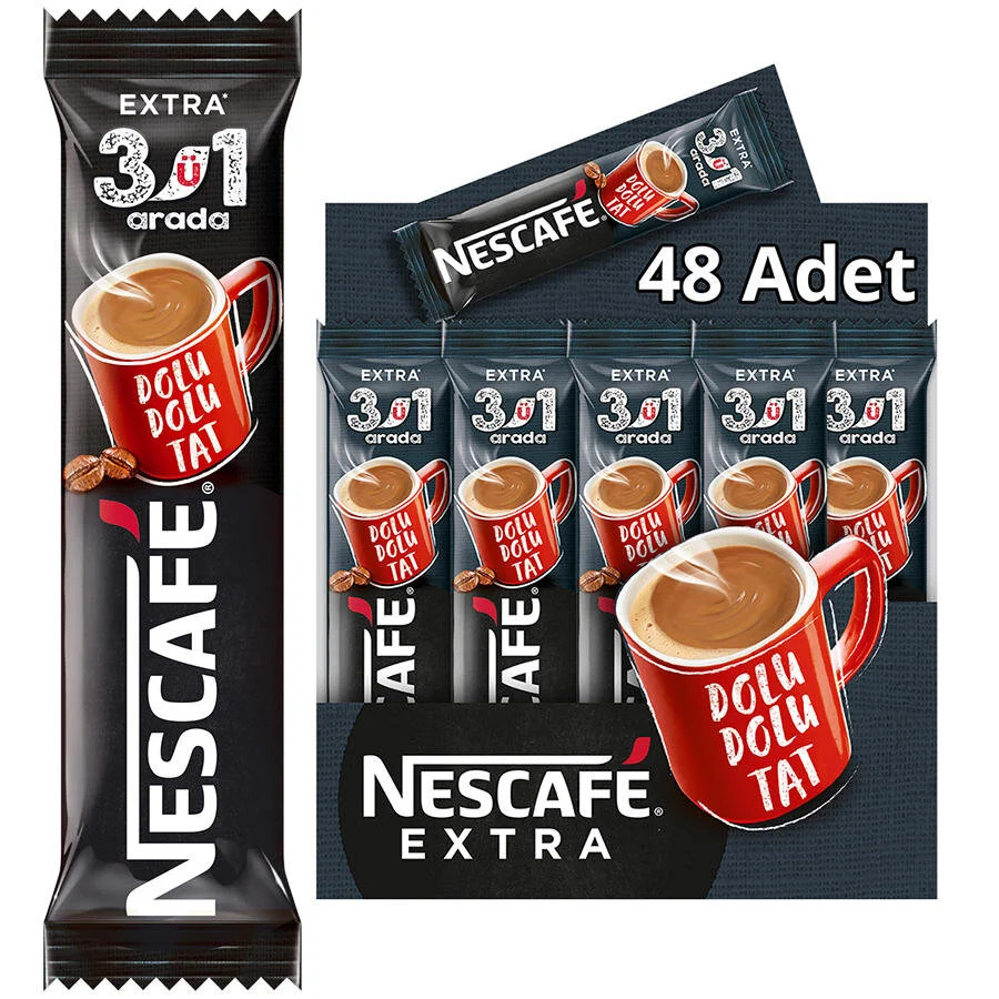 Nescafe 3'ü 1 Arada Extra Kahve 48 li 4 Paket