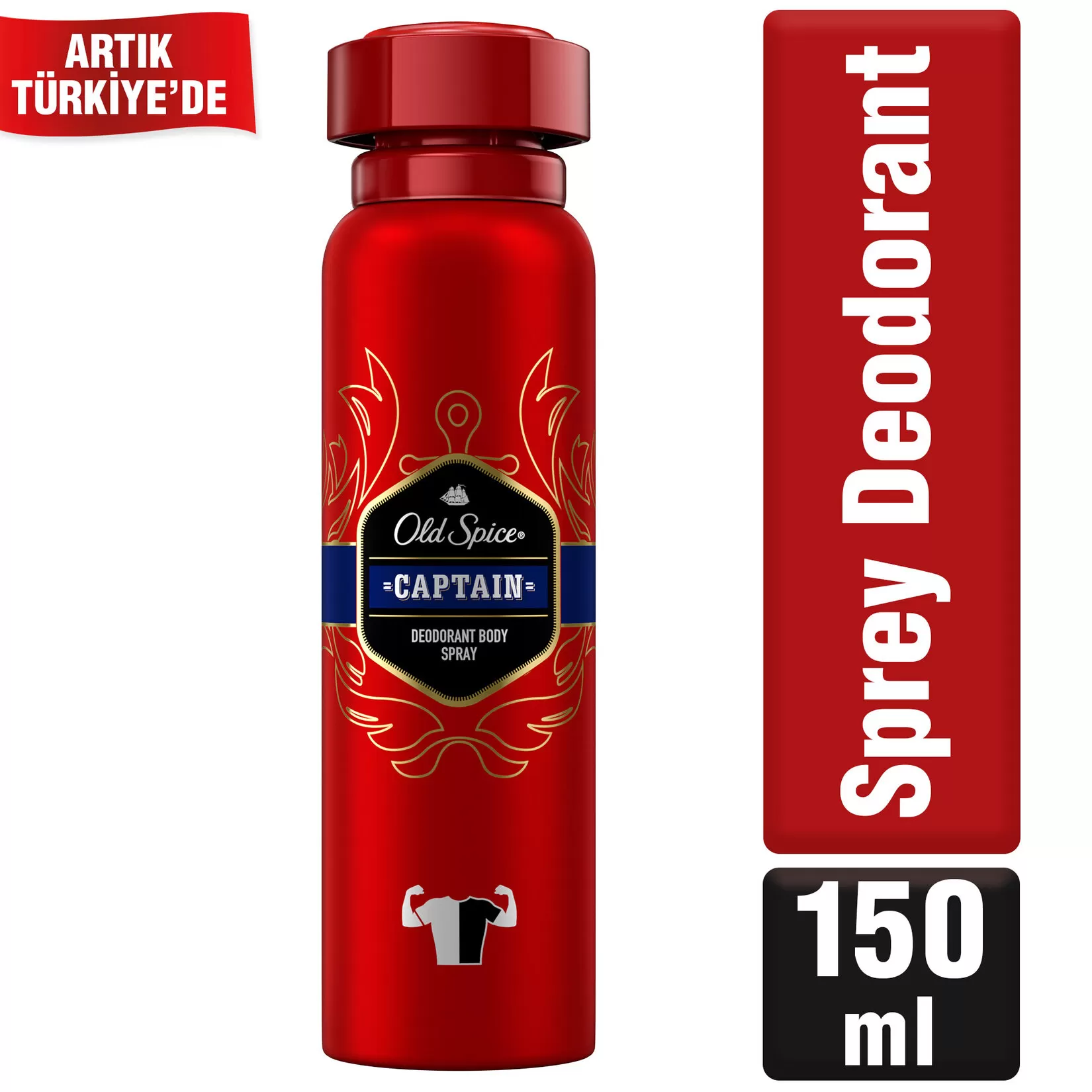 Old Spice Captain Deodorant Sprey 150ml 6 Adet