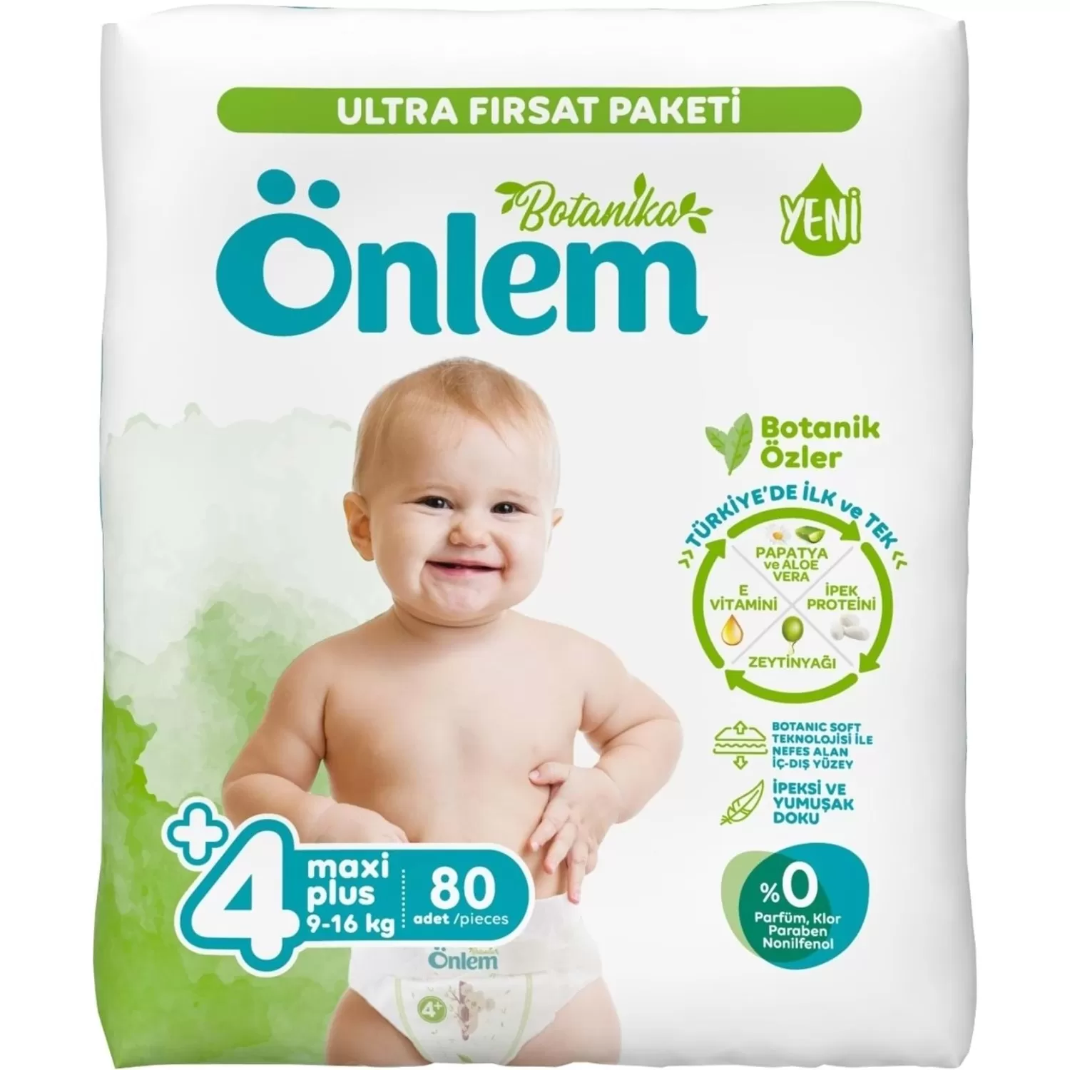 Önlem Botanika Ultra Fırsat Bebek Bezi 4+ Beden 80x2 160 Adet