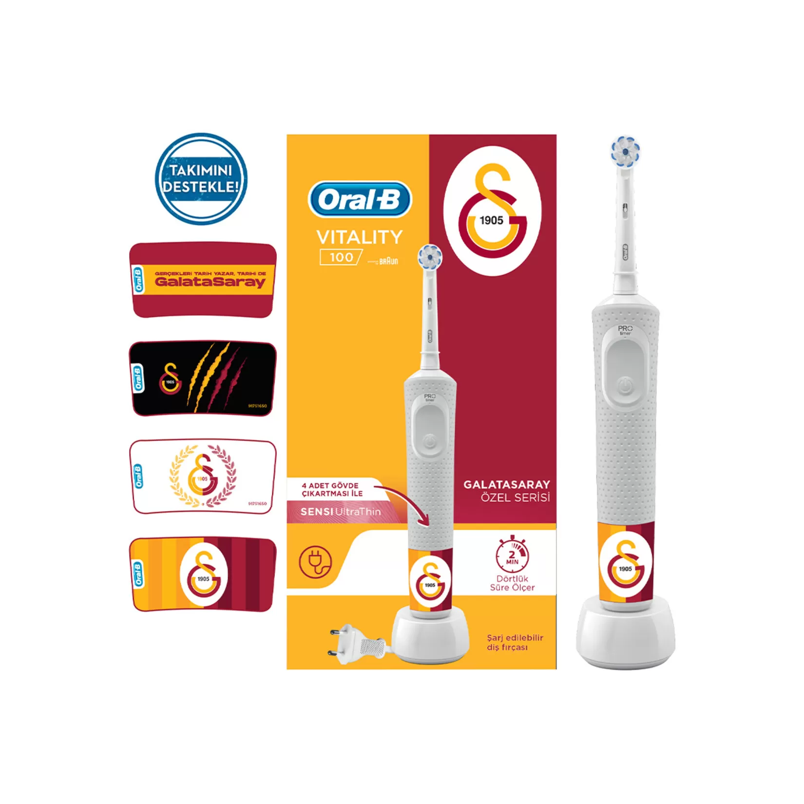 Oral-B D100 Vitality Şarjlı Diş Fırça Galatasaray