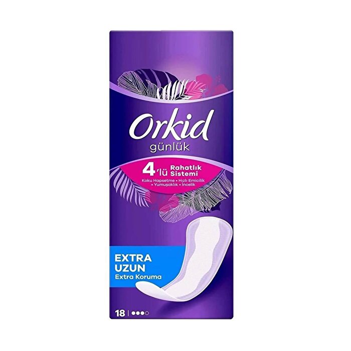 Orkid Extra Uzun Extra Koruma Günlük Ped 18x5 90 Adet