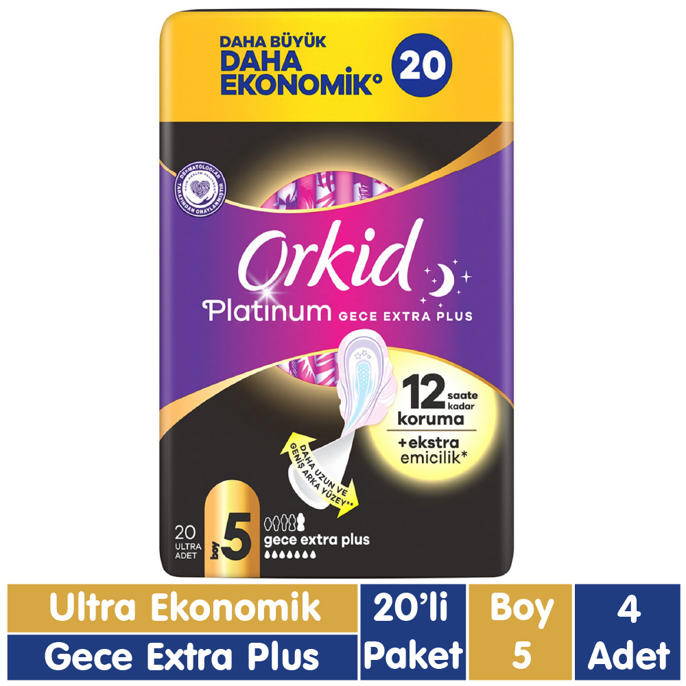 Orkid Platinum Gece Extra Plus Ped 20x4 80 Adet