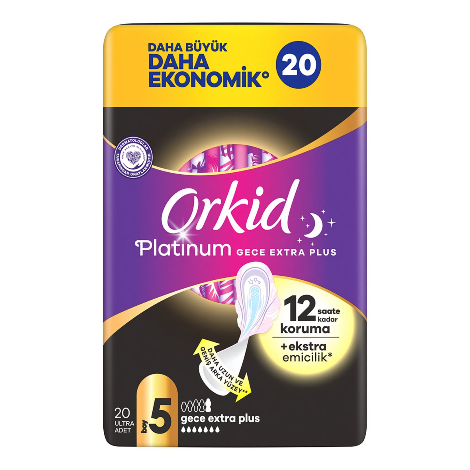 Orkid Platinum Gece Extra Plus Ped 20x4 80 Adet