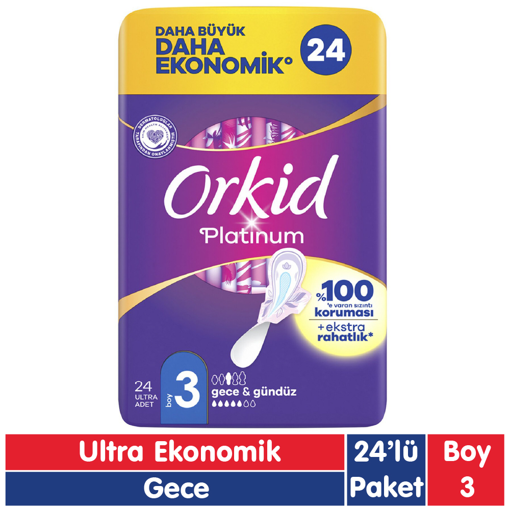 Orkid Platinum Gece Ped 24 Adet