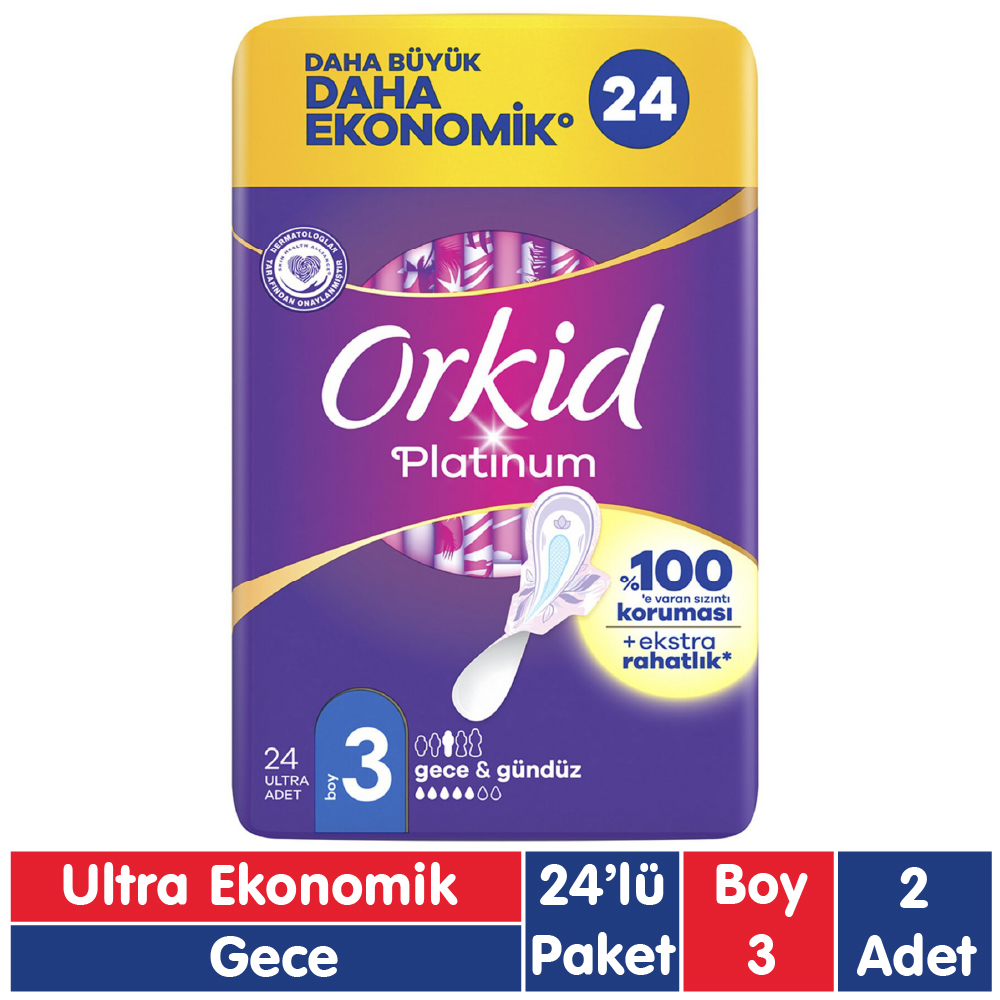 Orkid Platinum Gece Ped 24x2 48 Adet