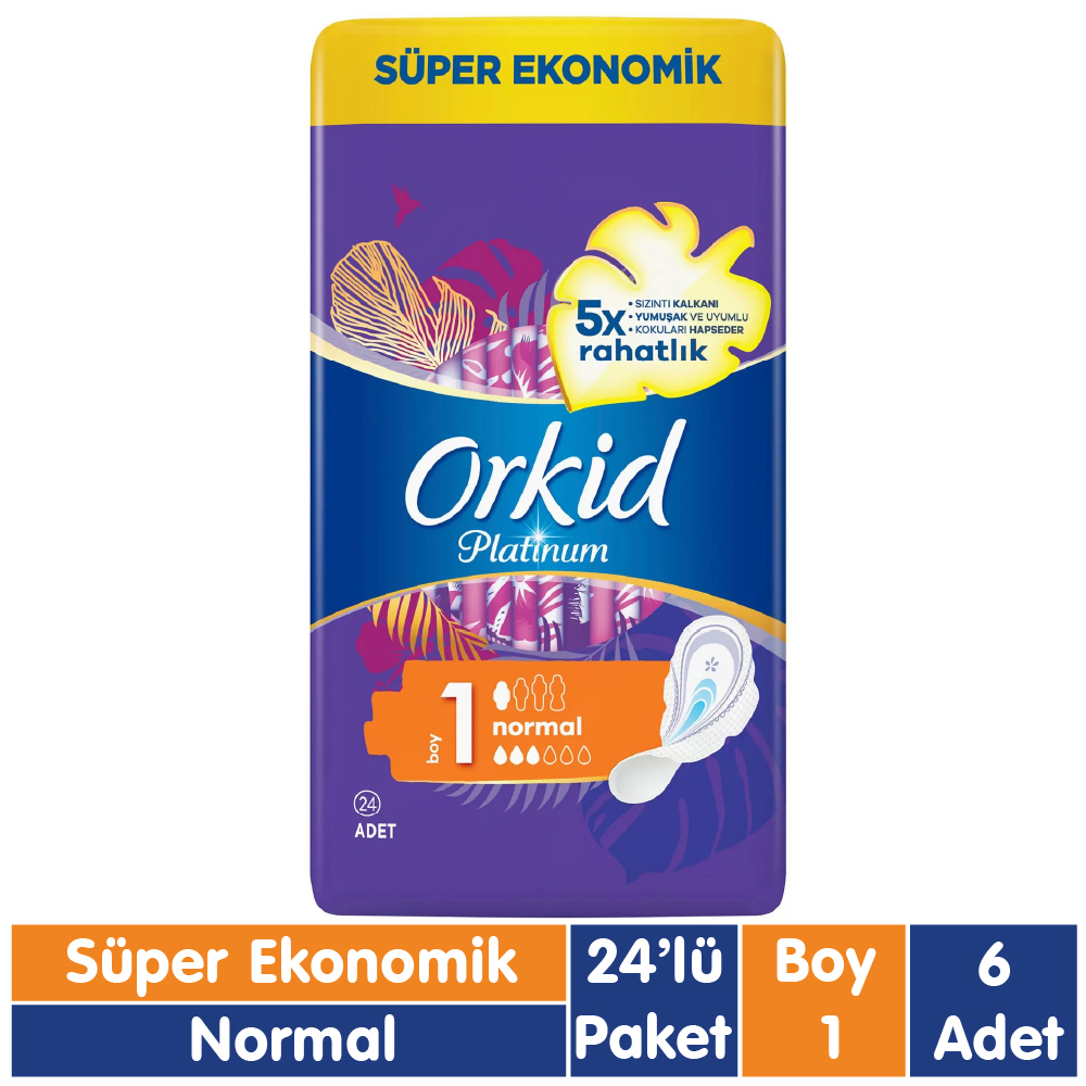 Orkid Platinum Süper Ekonomik Ped Normal 24x6 144 Adet