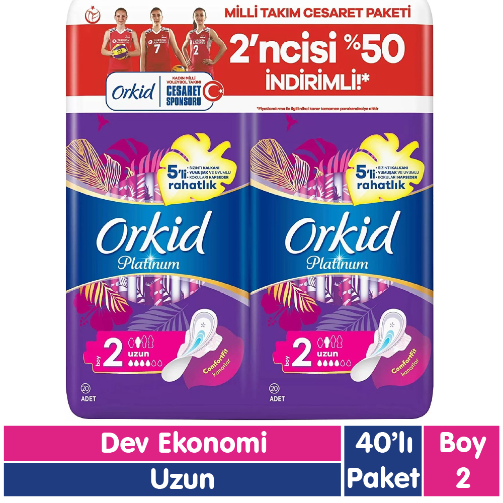 Orkid Platinum Uzun Ped 40 Adet
