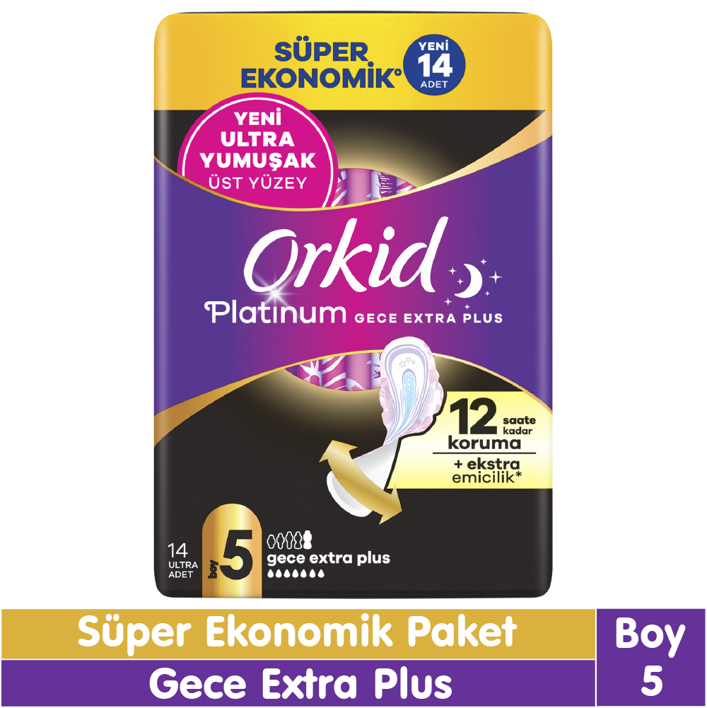 Orkid Platinum Gece Ekstra Plus Süper Ekonomik Paket 14 Adet
