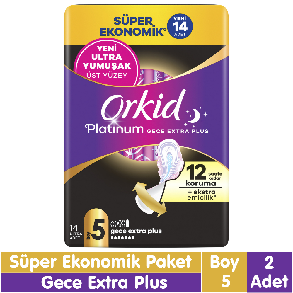 Orkid Platinum Gece Ekstra Plus Süper Ekonomik Paket 14x2 28 Adet