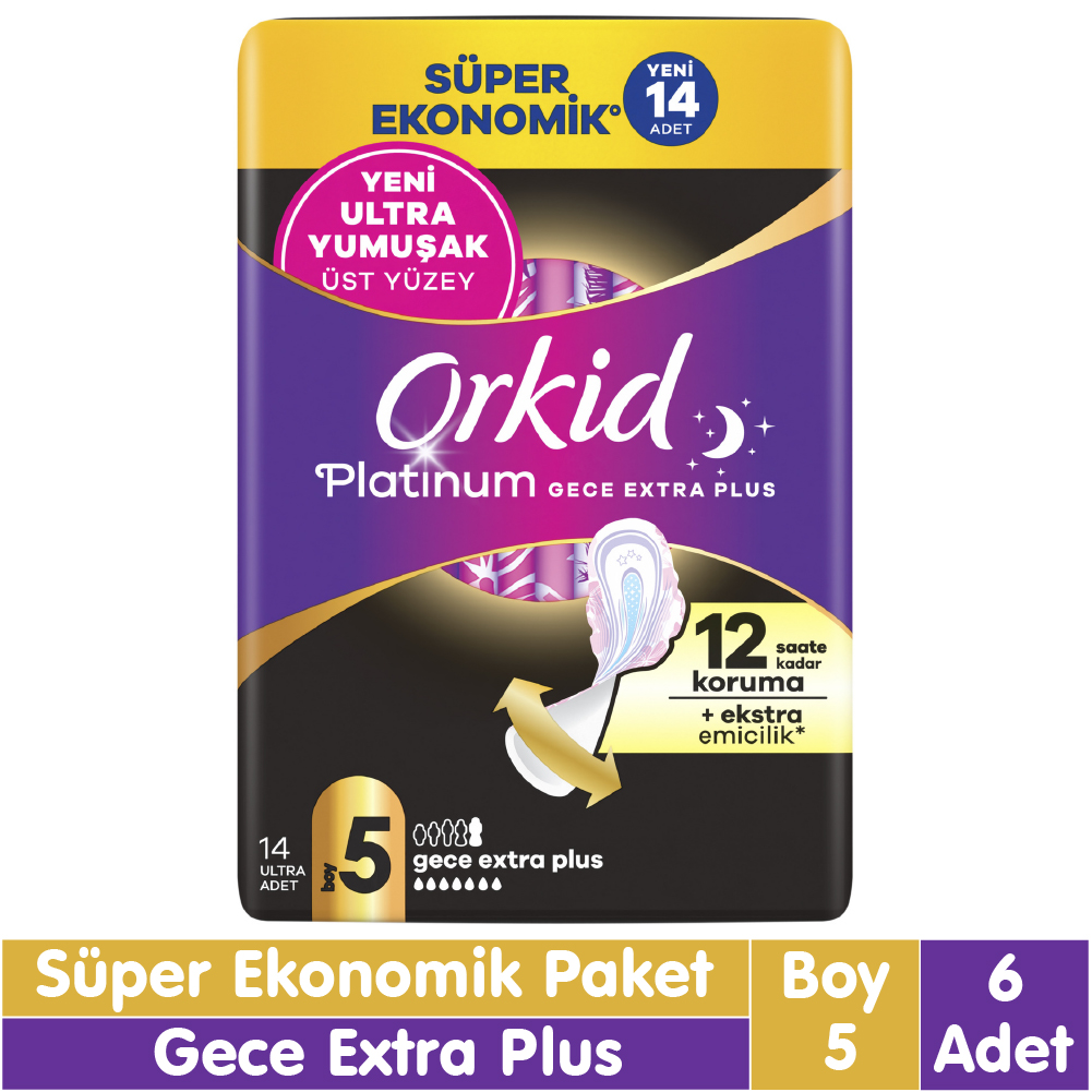 Orkid Platinum Gece Ekstra Plus Süper Ekonomik Paket 14x6 84 Adet