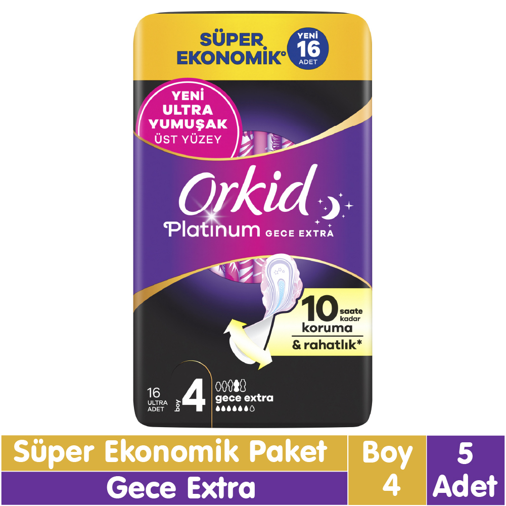Orkid Platinum Gece Ekstra Süper Ekonomik Paket 16x5 80 Adet