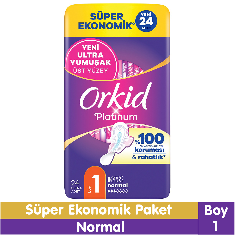 Orkid Platinum Normal Ped Süper Ekonomik Paket 24 Adet