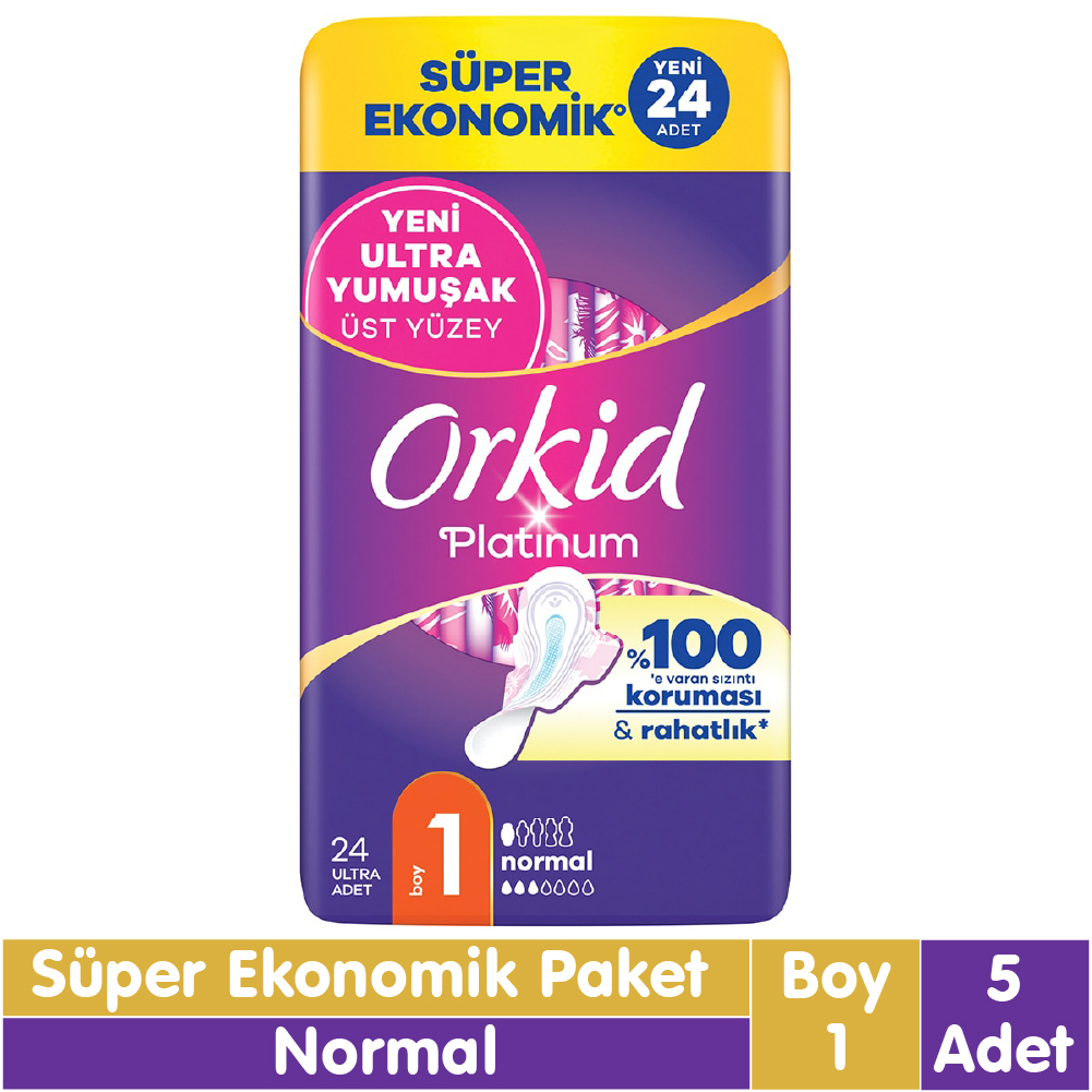 Orkid Platinum Normal Ped Süper Ekonomik Paket 24x5 120 Adet